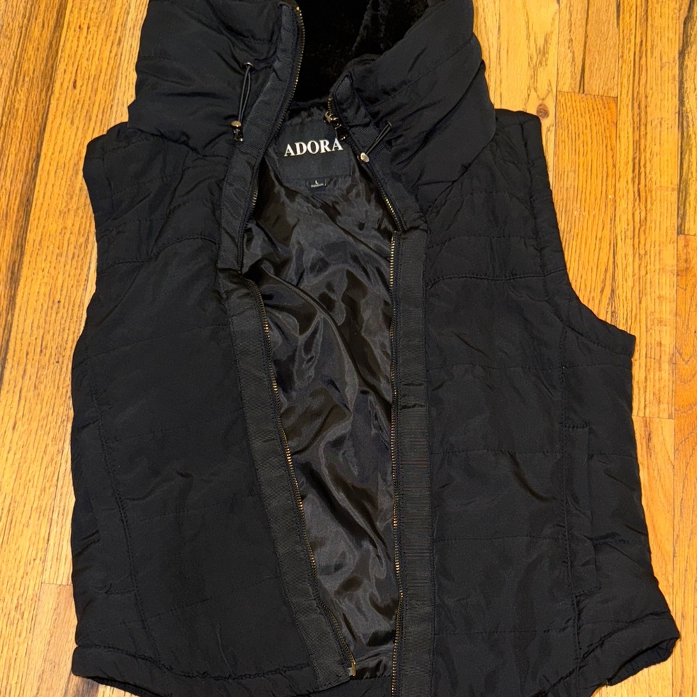 Adora Midnight Black Quilted Vest
